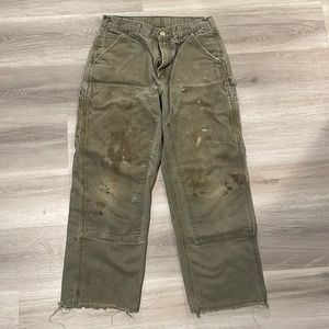Carhartt work pants distressed olive green 32x32